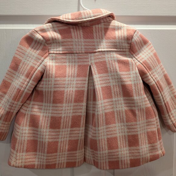 Girls toddler Old Navy pink plaid peacoat, size 4T - Picture 7 of 7